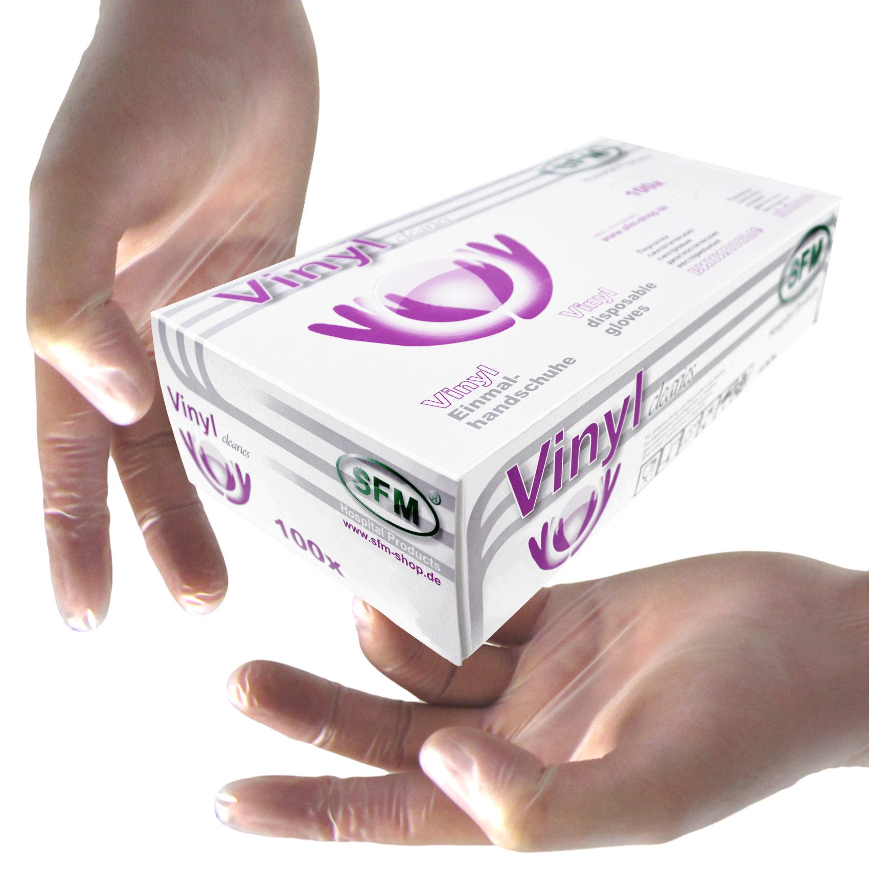 SFM ® Einweghandschuhe CLEARIES : puderfrei glatt klar Einmalhandschuhe Vin günstig online kaufen