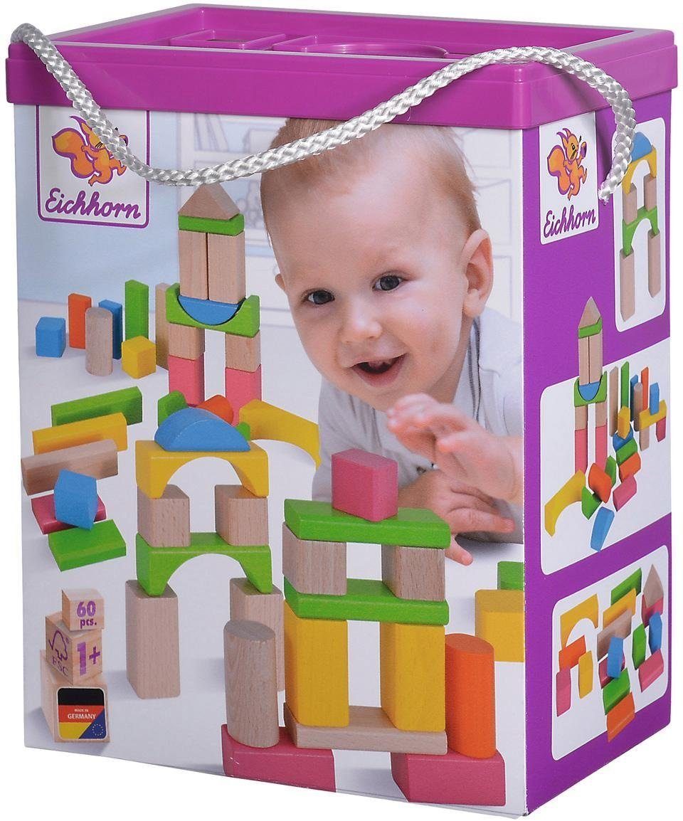 Holzbausteine, natur/bunt Spielbausteine