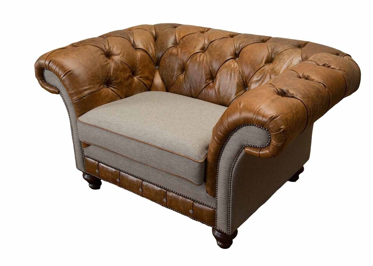 JVmoebel Sessel Design Chesterfield Sessel 1 Sitzer Couch Luxus Klassische Textil, Made In Europe
