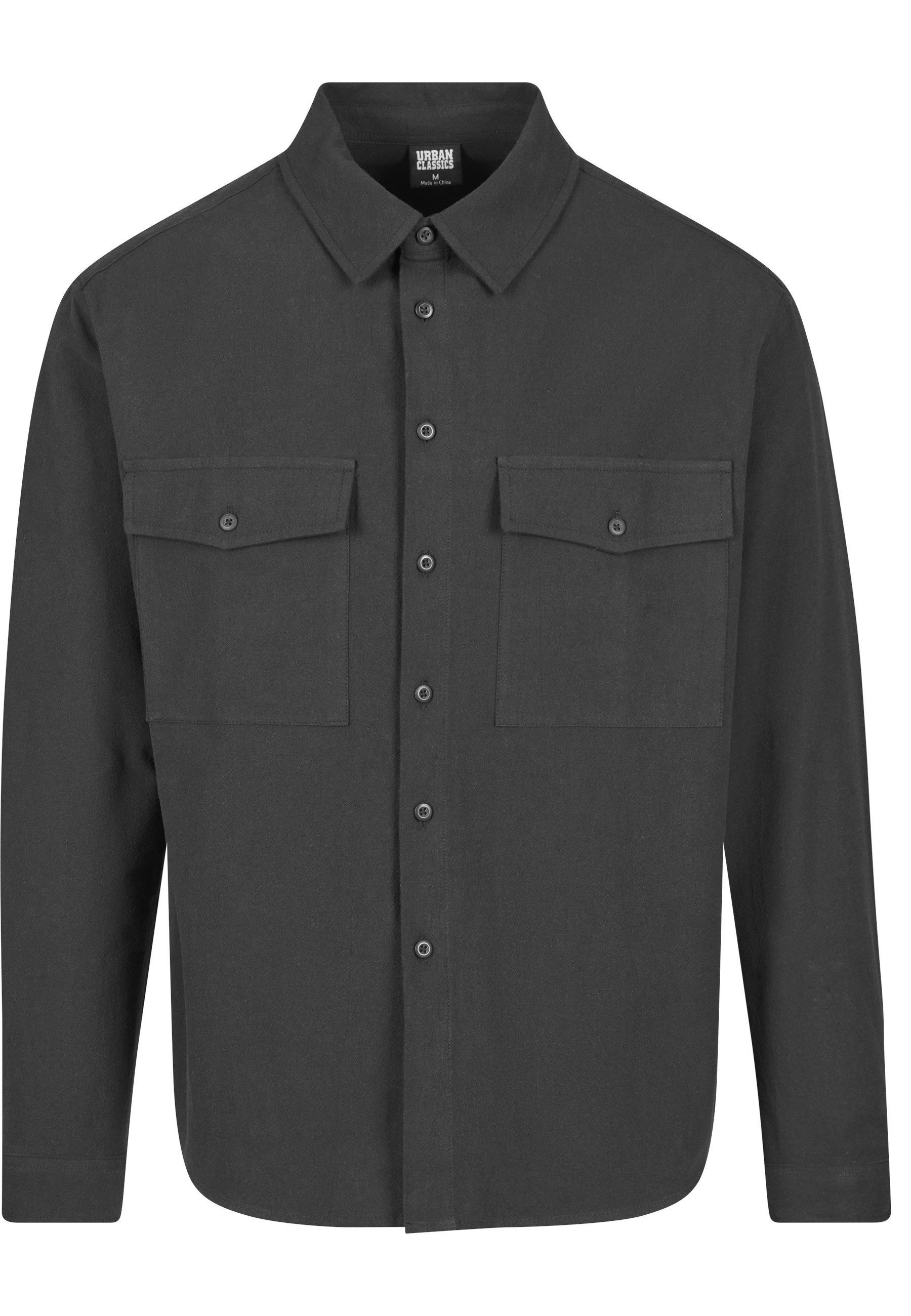 URBAN CLASSICS Langarmhemd Urban Classics Herren Basic Crepe Shirt (1-tlg)