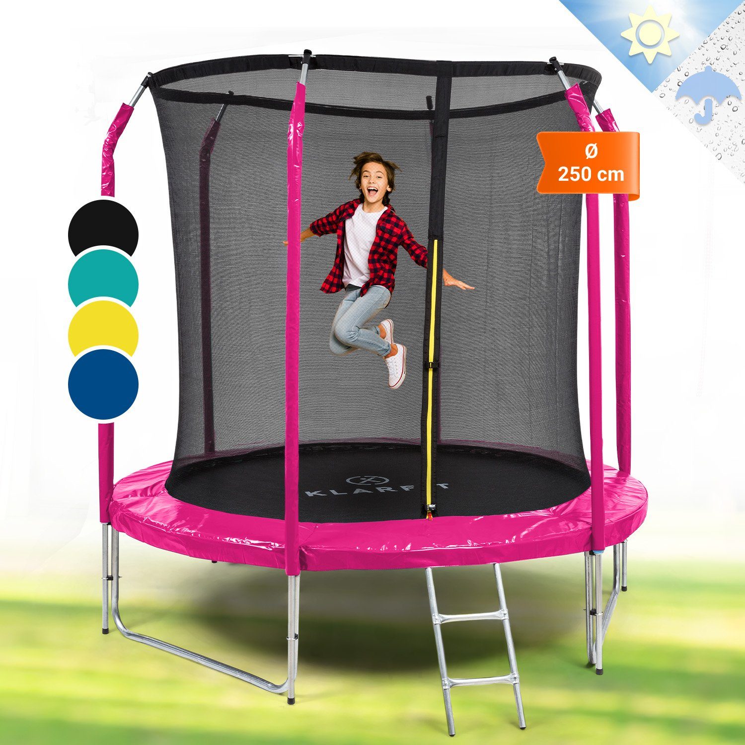 KLARFIT Gartentrampolin Jumpstarter, Ø 0 cm, Kinder Trampolin Outdoor Trampolin Kinder Gartentrampolin für zuhause