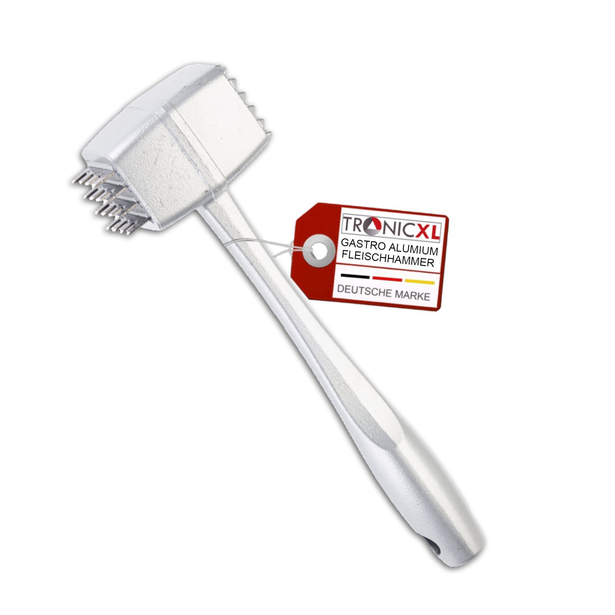 TronicXL Fleischhammer Gastro Aluminium Fleischklopfer Fleischhammer Schnitzelklopfer Steak, Edelstahl, Hammer zum Klopfen von Fleisch