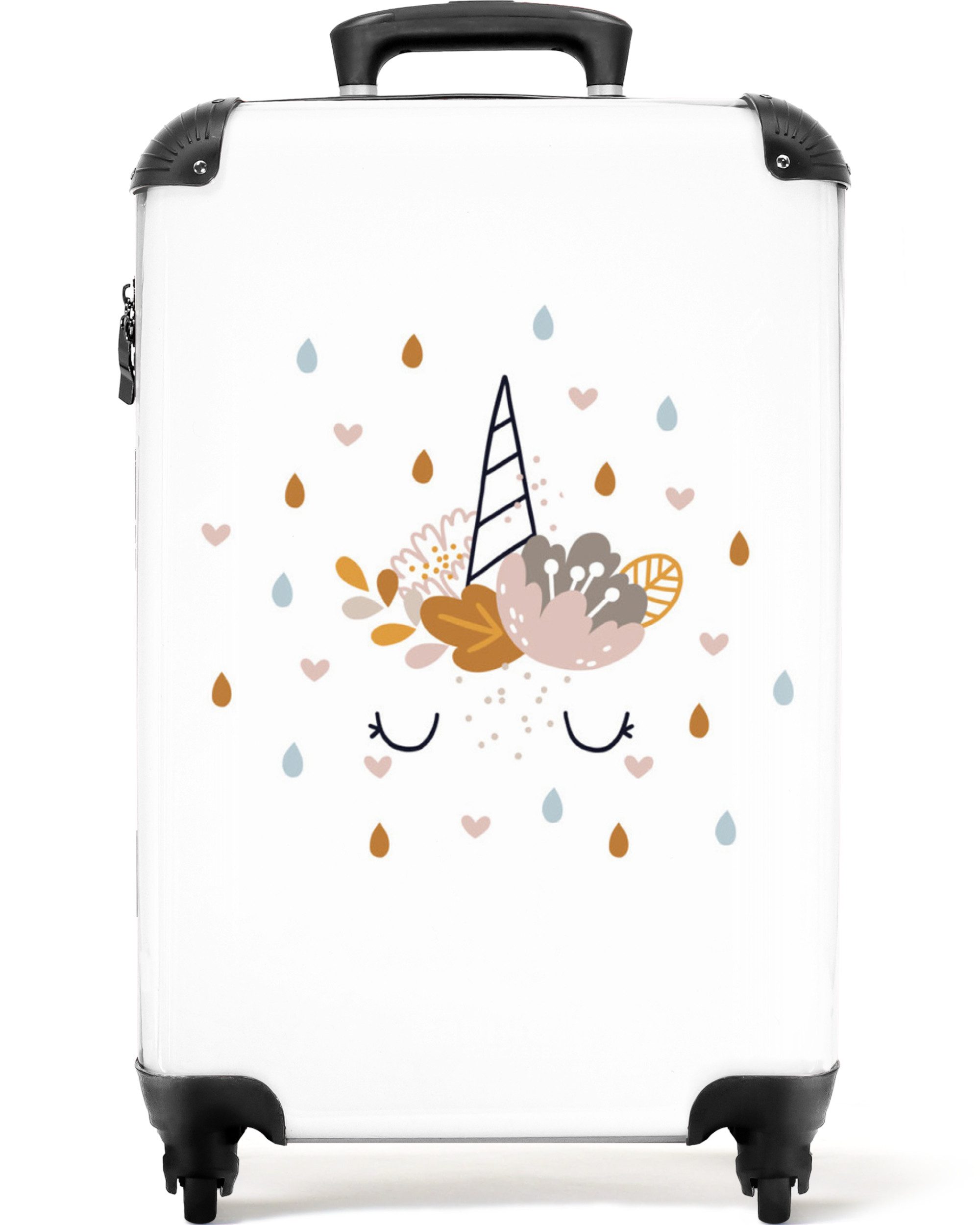 NoBoringSuitcases.com© Kinderkoffer Design - Einhorn - Sterne - Mädchen - Kinder 55x35x20cm, Handgepäck-Koffer, Kinderkoffer, Reisekoffer Mädchen