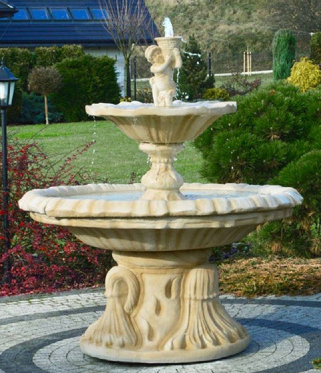 Jugendstil - Barock - Sandfarben Brunnen Jugendstil Ø cm 155 Garten Casa Springbrunnen Gartendeko Prunkvoller Padrino Accessoires Gartenbrunnen x - 187 & H. Gartenbrunnen Deko