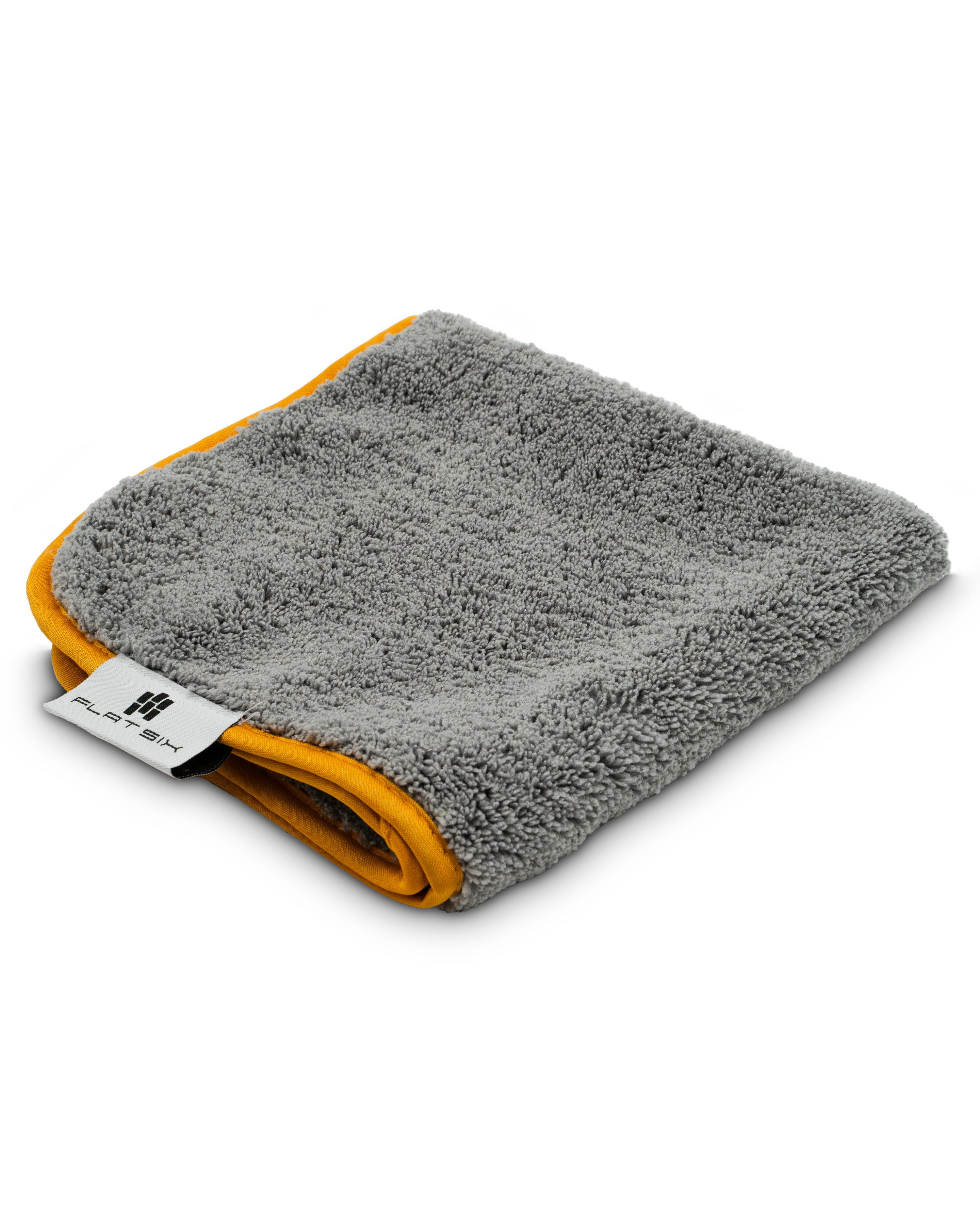 Flat Six Mikrofasertuch – Premium Trockentuch & Poliertuch für Autopflege Mikrofasertuch (40x40 cm, 1-tlg., 400 GSM, weich, rundvernähte Kanten & lackschonend)