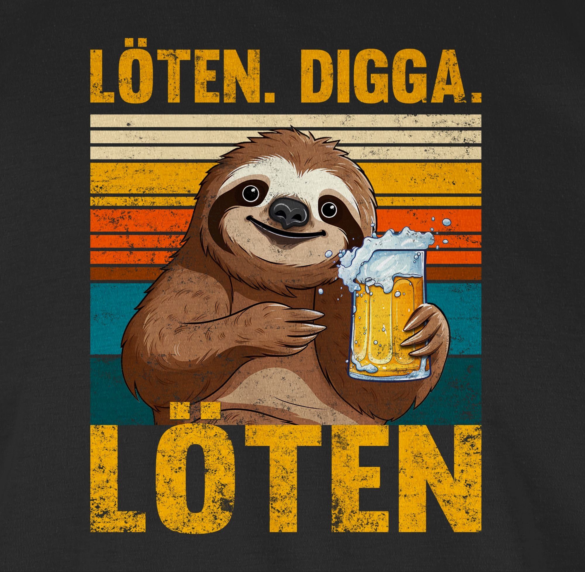 Shirtracer T-Shirt Löten Digga Löten - Digga Löten Bier Biertrinker Faultier Saufi Party & Alkohol Herren