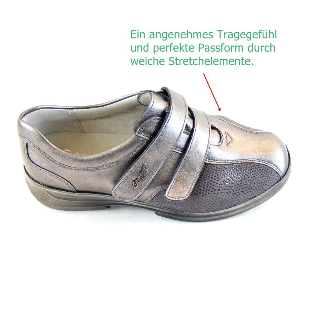 taupe Schuhe Halbschuhe Walkingschuh Stuppy 15509 Stuppy Stretch Wechselfußbett Damen Leder Fußbett