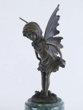 AFG Dekoobjekt Bronze Figur kleine Fee auf Marmorsockel