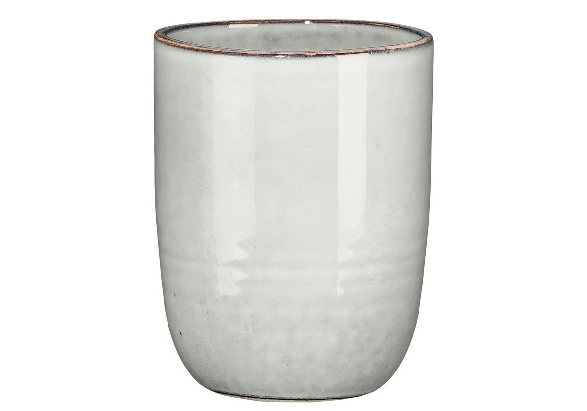 Mica Decorations Becher Mica Becher Tabo grau, 10 cm x 7,5 cm, Keramik