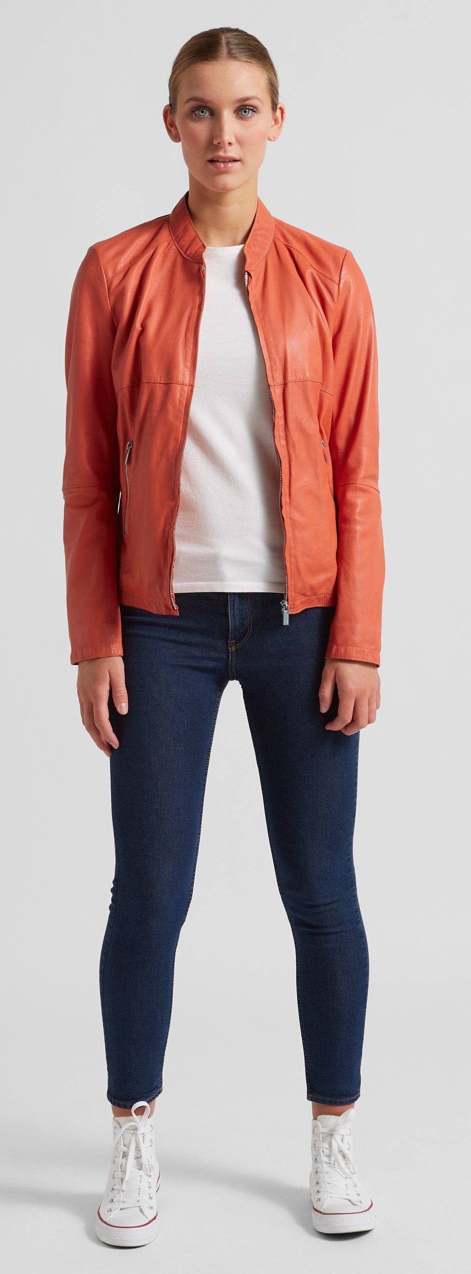 Milestone Lederjacke MSJasmine raffinierte Schnittführung aus feinem Lammleder