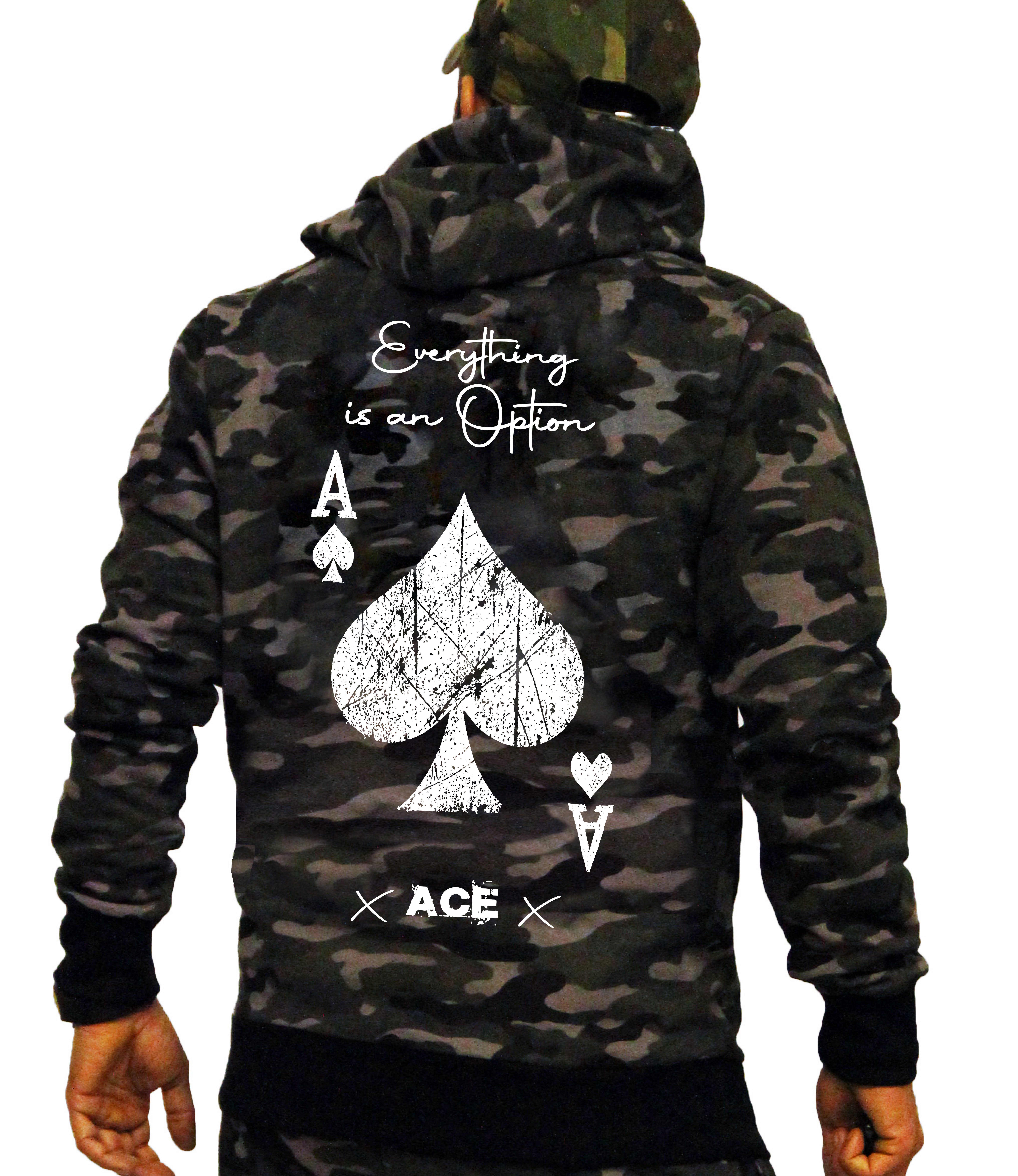 RMK Kapuzenpullover Herren Hoodie Pullover Pulli Kapuze Langarm Kompass, Karte, Camouflage, Tarn-Muster