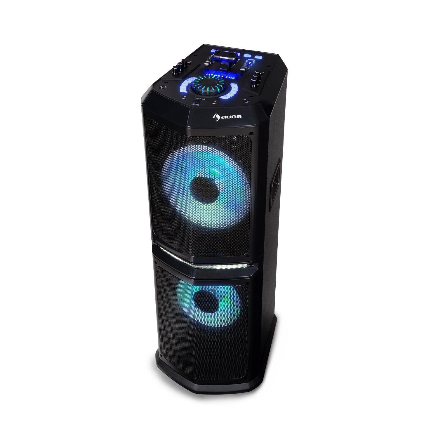 Auna Clubmaster 8000 Party-Audiosystem, 120 W max., 2 x 10" Woofer  Portable-Lautsprecher (8000 W)