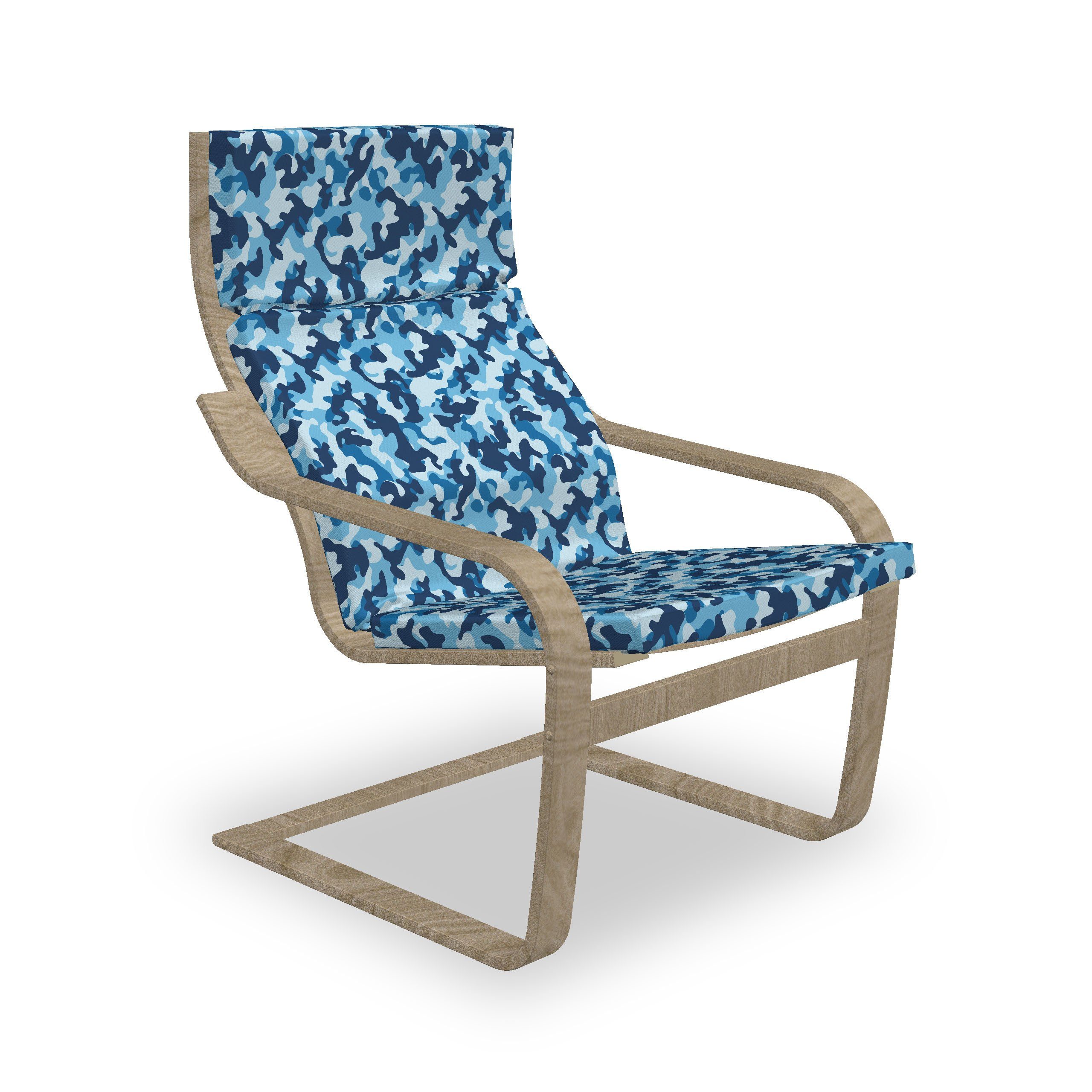 Hakenschlaufe Blau Tarnen Reißverschluss, mit mit tonte Stuhlkissen Entwurf Stuhlkissen Abakuhaus Sitzkissen und