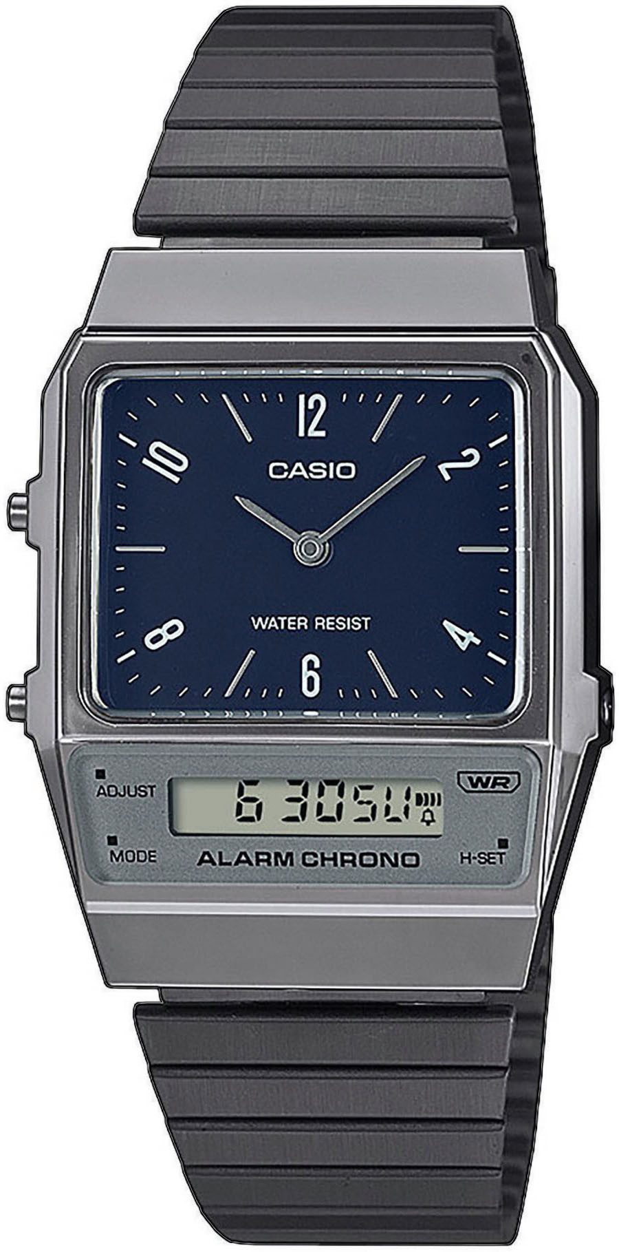 CASIO VINTAGE Chronograph AQ-800EB-2AEF, Quarzuhr, Armbanduhr, Damenuhr, Herrenuhr, Edelstahlarmband, analog