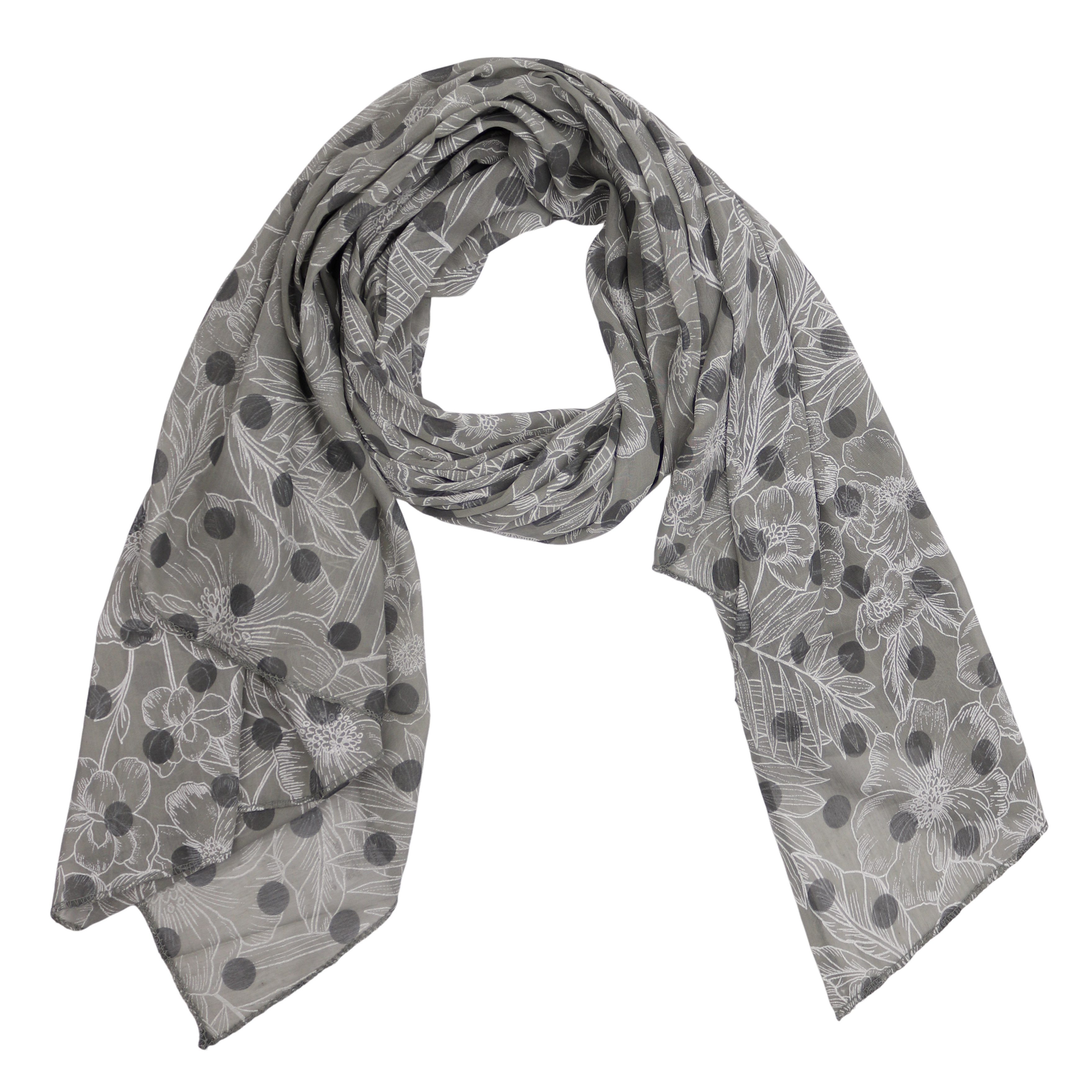 MIRROSI Modeschal Asymmetrischer Schal, Made in Italy 20% Seide 80% Baumwolle, (Ca.170x77cm; leicht und bequem), Damen Halstuch ideal für Frühling, Sommer und Herbst