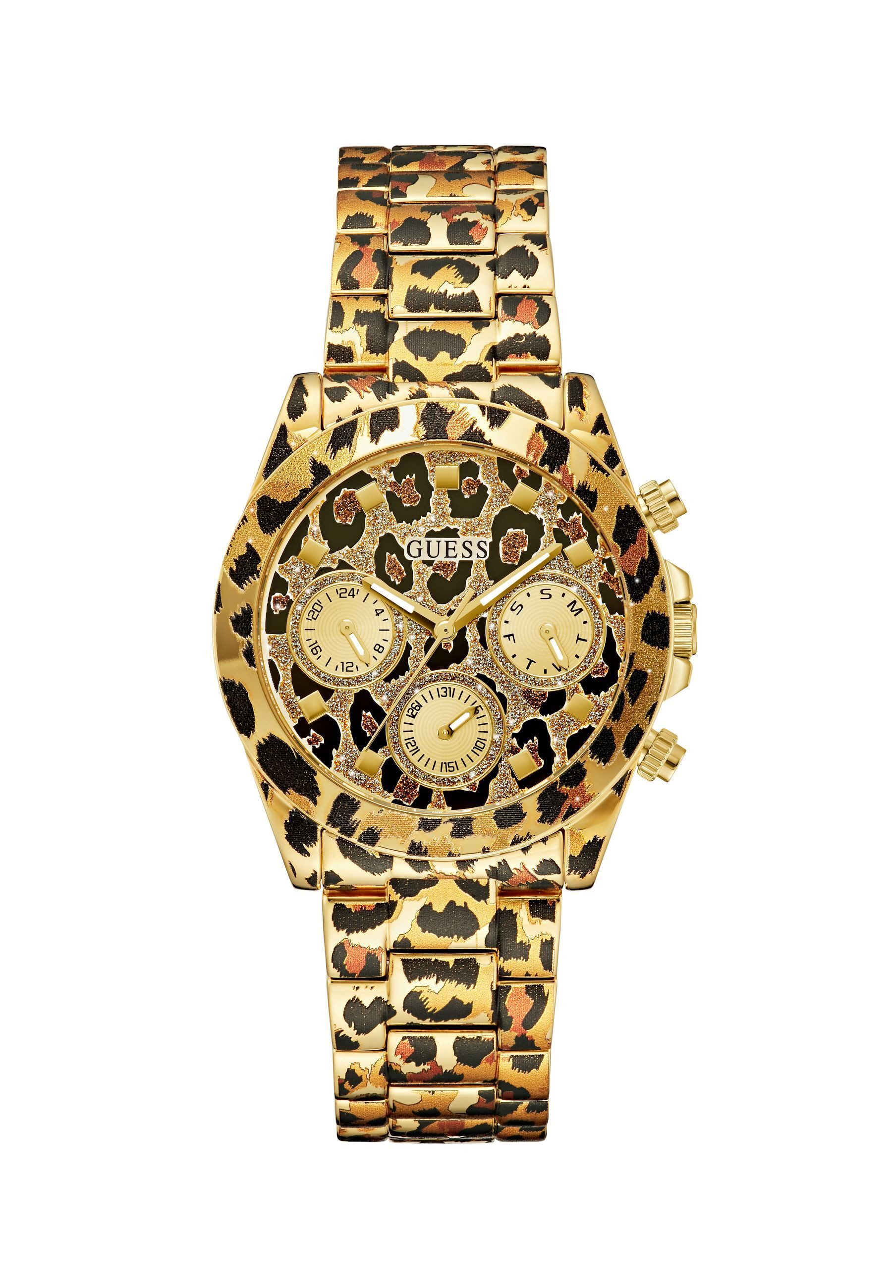 Guess Quarzuhr LEOPARDESS, (1-tlg), Quarz-Analoguhr günstig online kaufen