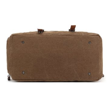 TAN.TOMI Reisetasche Canvas Reisetaschen, Großräumige Handtasche Schultertasch, Sporttasche Reisetasche mit 2 Seiten Taschen für Erweiterungen