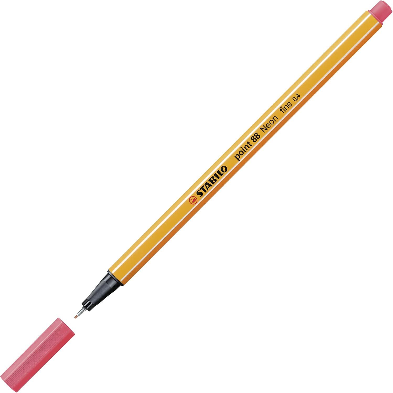 STABILO Filzstift STABILO point 88 Fineliner - Neonrot - Präzise Linien für Profis