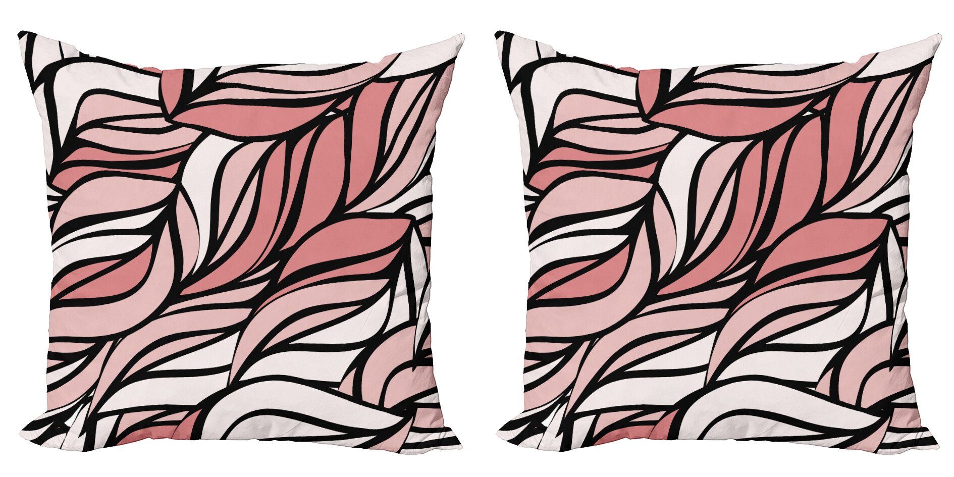Kissenbezüge Modern Accent Doppelseitiger Digitaldruck, Abakuhaus (2 Stück), Koralle Ombre abstraktes Muster