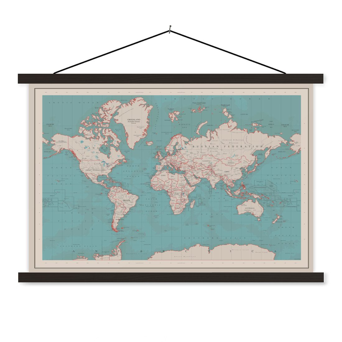 Poster Weltkarte - Vintage - Atlas - Kinder - Jungen - Mädchen