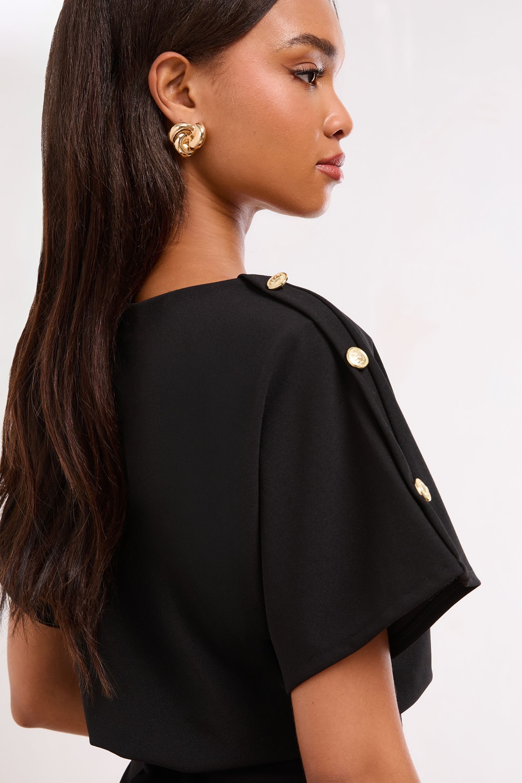 LIPSY Midikleid Lipsy enges Blouson-Midikleid mit Knopf, Regular (1-tlg)