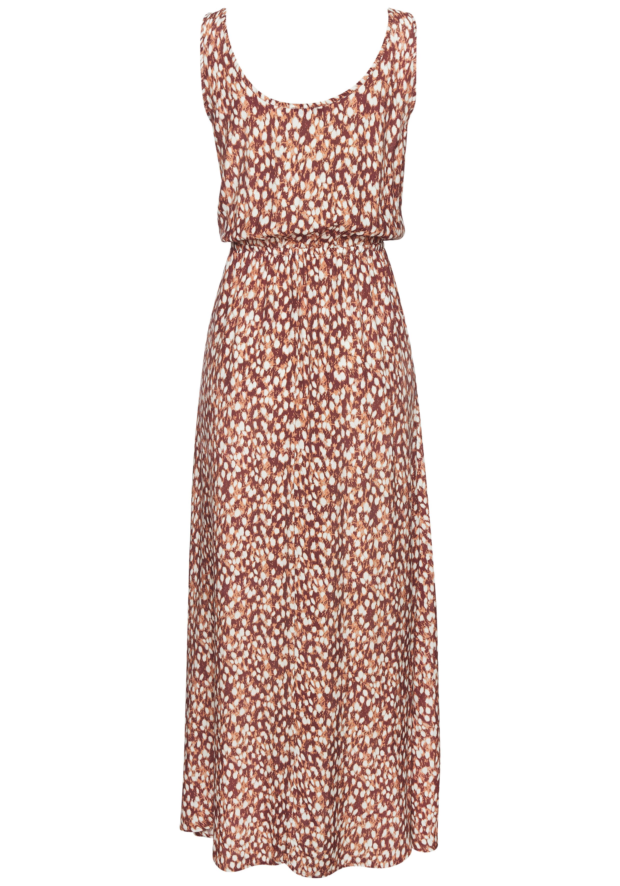 Vivance Maxikleid mit tiefem Rückenausschnitt aus gewebter Viskose Elegantes Druckkleid, langes Sommerkleid, Viskosekleid