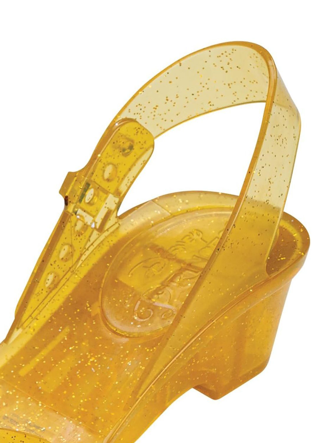 Metamorph Kostüm Die Schöne und das Biest – Belle Schuhe für Kinder, Durchscheinende Glitzer-Pumps für die Märchenprinzessin