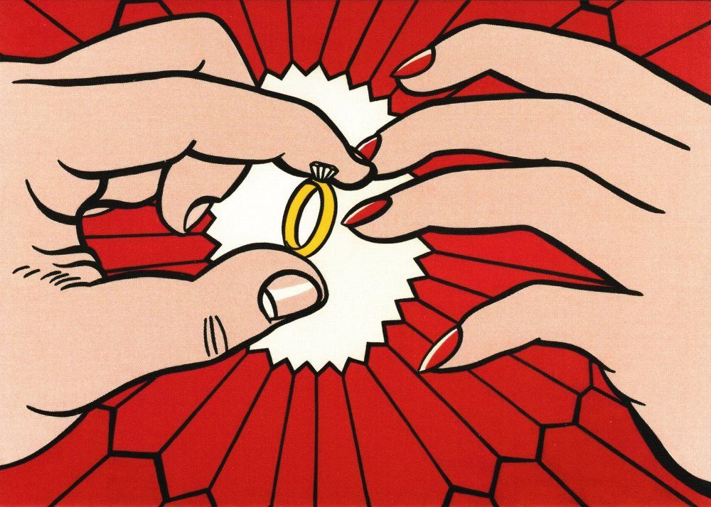 Postkarte Kunstkarte Roy Lichtenstein "The (Engagement)" Ring