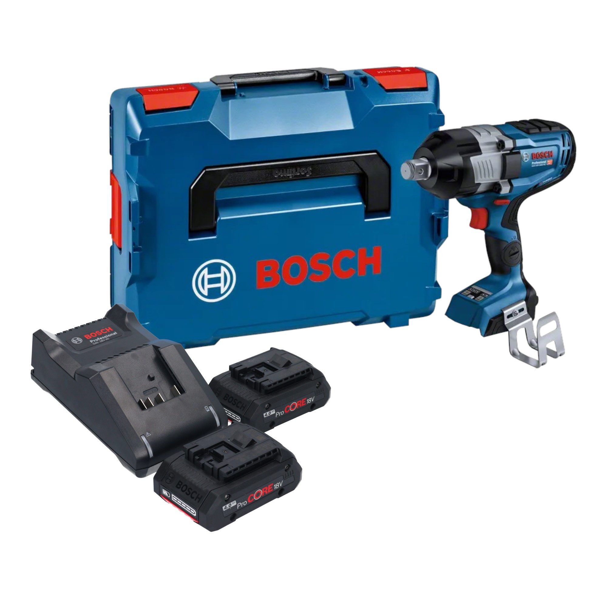 Bosch Professional Akku-Schlagschrauber GDS 18V-1600 HC 18 V 1600 Nm + 2x ProCORE Akku 4,0 Ah + Lader + L-Boxx