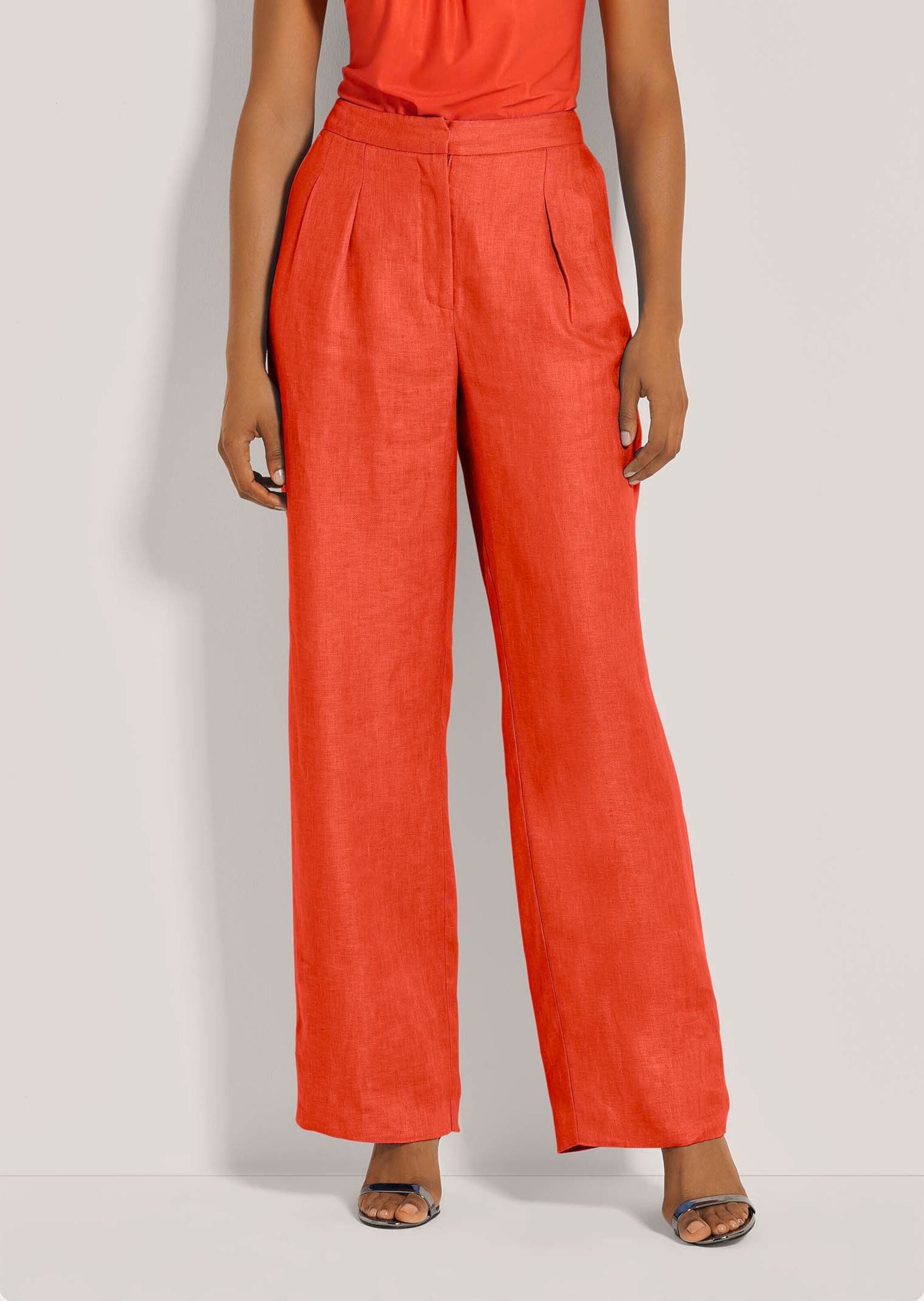 Bundfaltenhose Weite Leinenhose mit Bundfalten