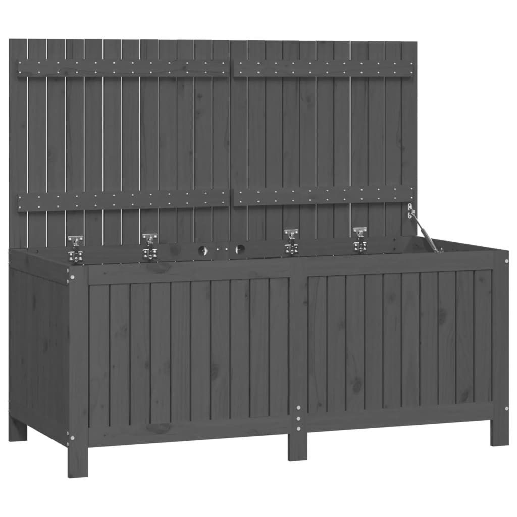 vidaXL Gartenbox, Gartentruhe Grau 147x68x64 cm Massivholz Kiefer