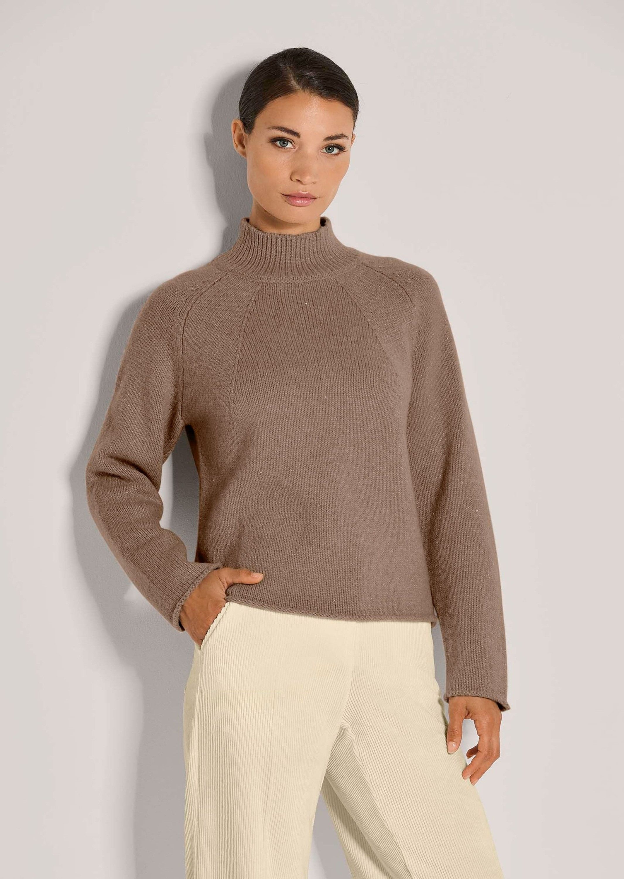 MADELEINE Strickpullover Moderner Glattstrickpullover mit Stehkragen günstig online kaufen