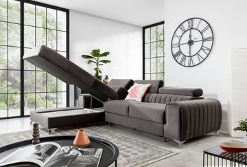 yourhouse24 Ecksofa Grayson Schlafsofa Wohnlandschaft Links Rechts Couch Bettkasten