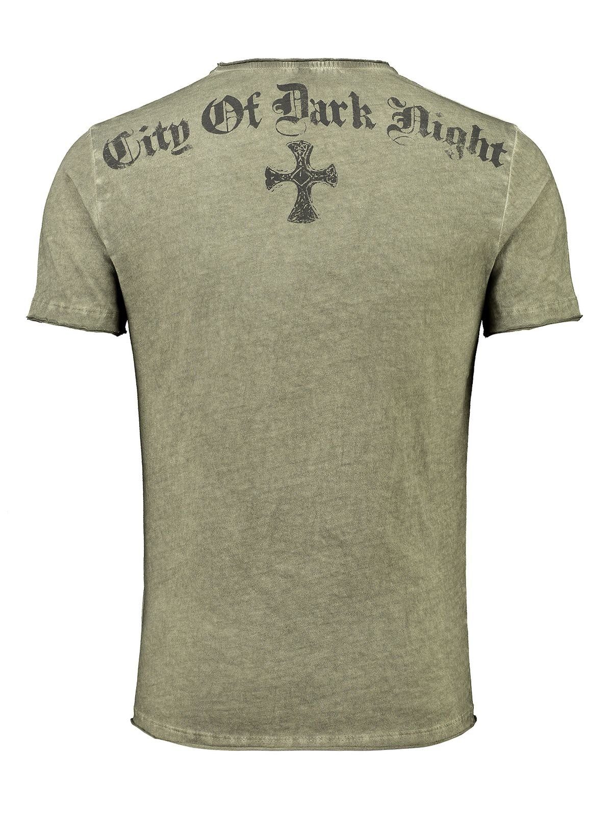 Key Largo T-Shirt T-Shirt Independent Kreuz Nieten Print Motiv vintage Look günstig online kaufen