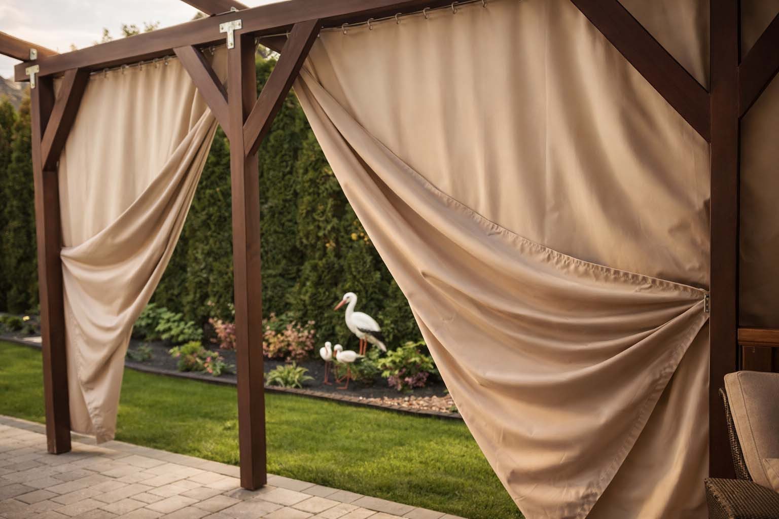 UNICOVR Outdoorgardine wetterfest, Outdoor Vorhang für Pergola, Garten & Terrasse draußen, wasserdicht, blickdicht & mit Schlaufen, hier als 140x250 cm Variante