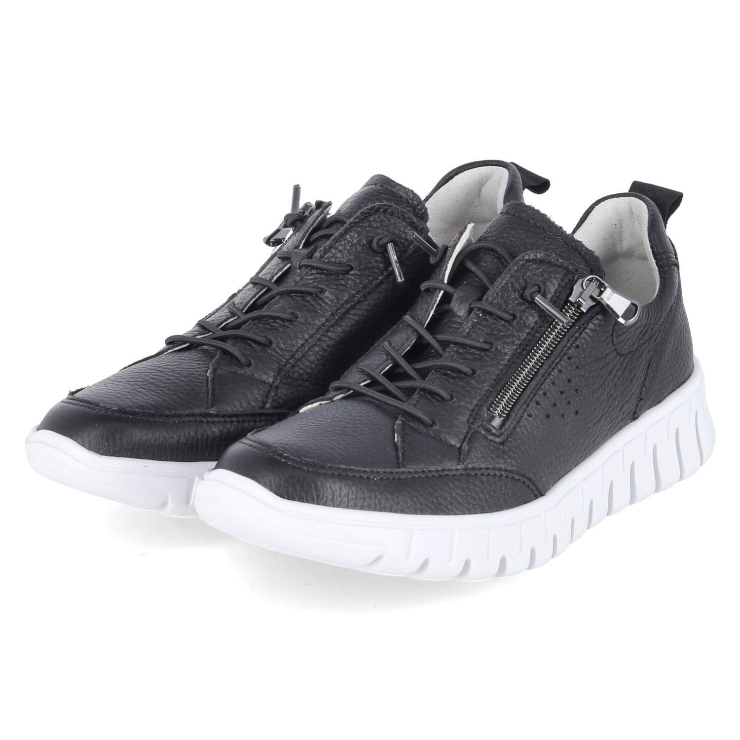 Waldläufer 916003-169/001 Damen Glattleder black Schnürschuh