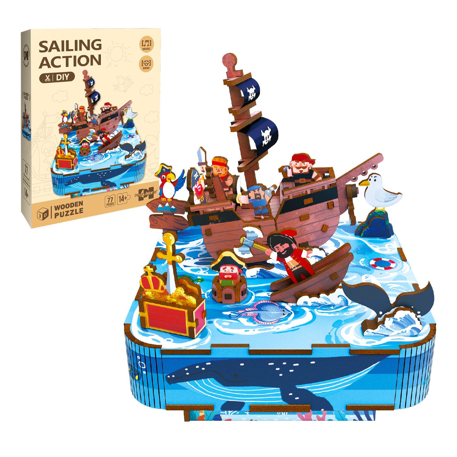 Esun Spieluhr 3D Puzzle Holz Musikbox günstig online kaufen