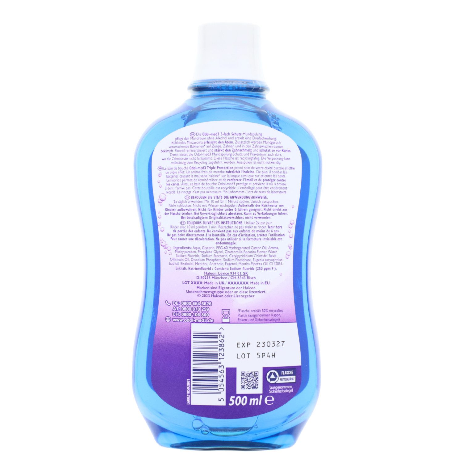 Odol Mundspülung Odol-med3 Mundspülung 3-Fach Schutz 500ml Alkoholfrei Frischer Atem