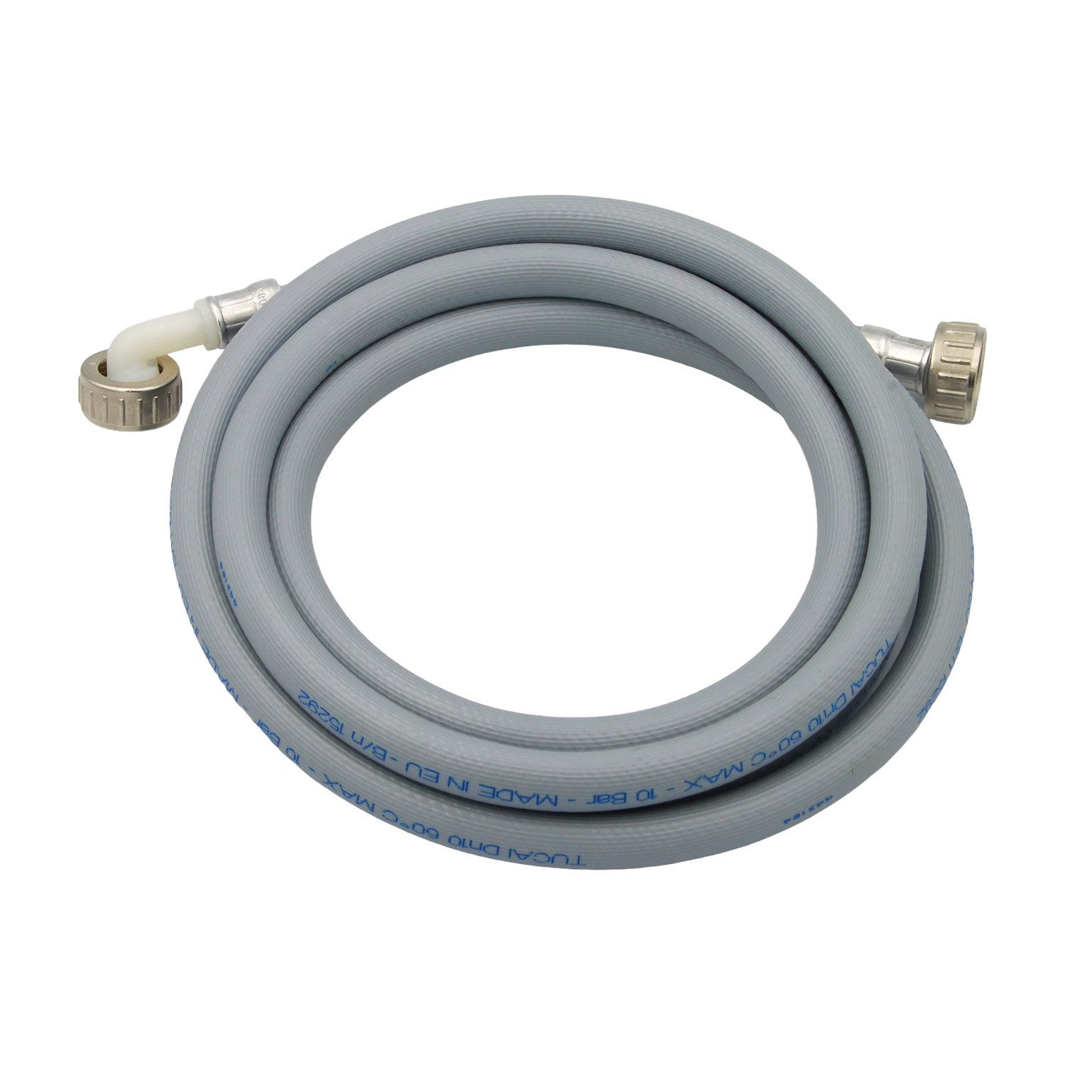 TUCAI Waschmaschinenschlauch Waschmaschinenschlauch, PVC-Anschluss und Metallmuttern 2500 mm