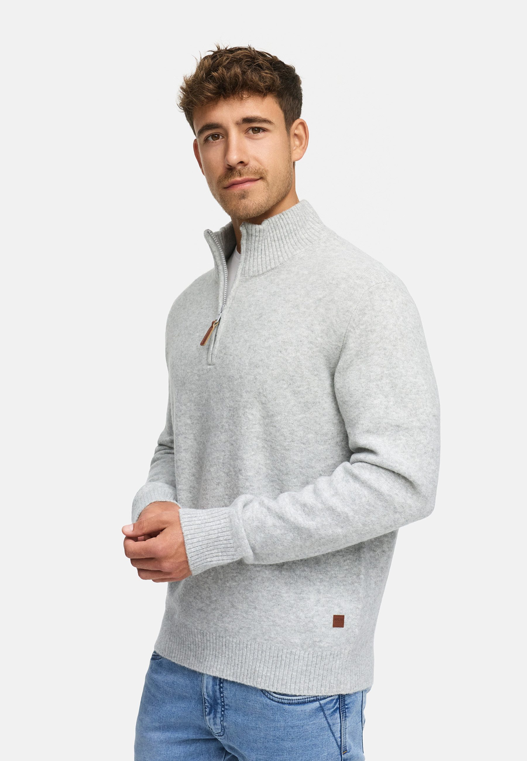 Indicode Strickpullover Herren INTrax Half Pullover Herrenpullover Bequemer Strickpullover