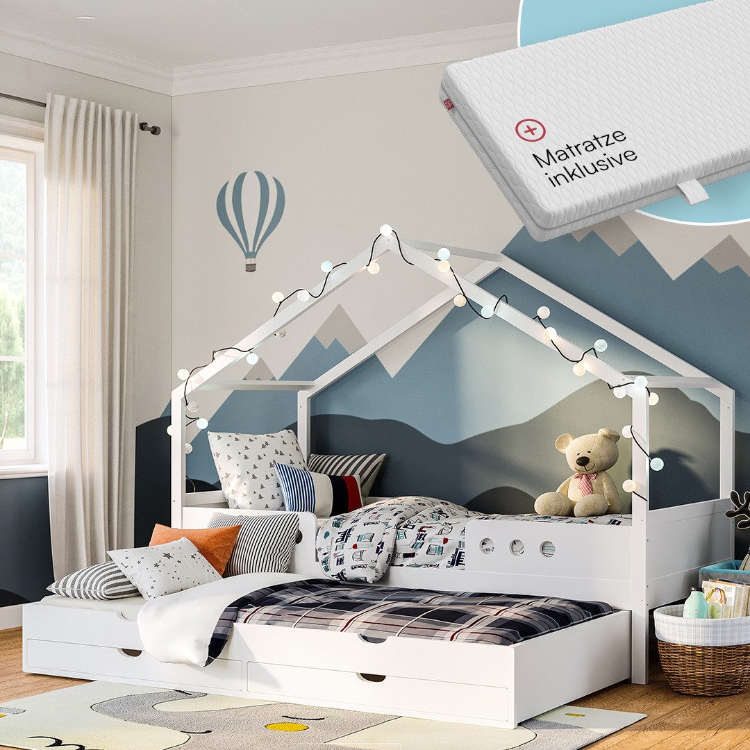 Bellabino Hausbett Bela (Kinderbett 90x200 cm, günstig online kaufen