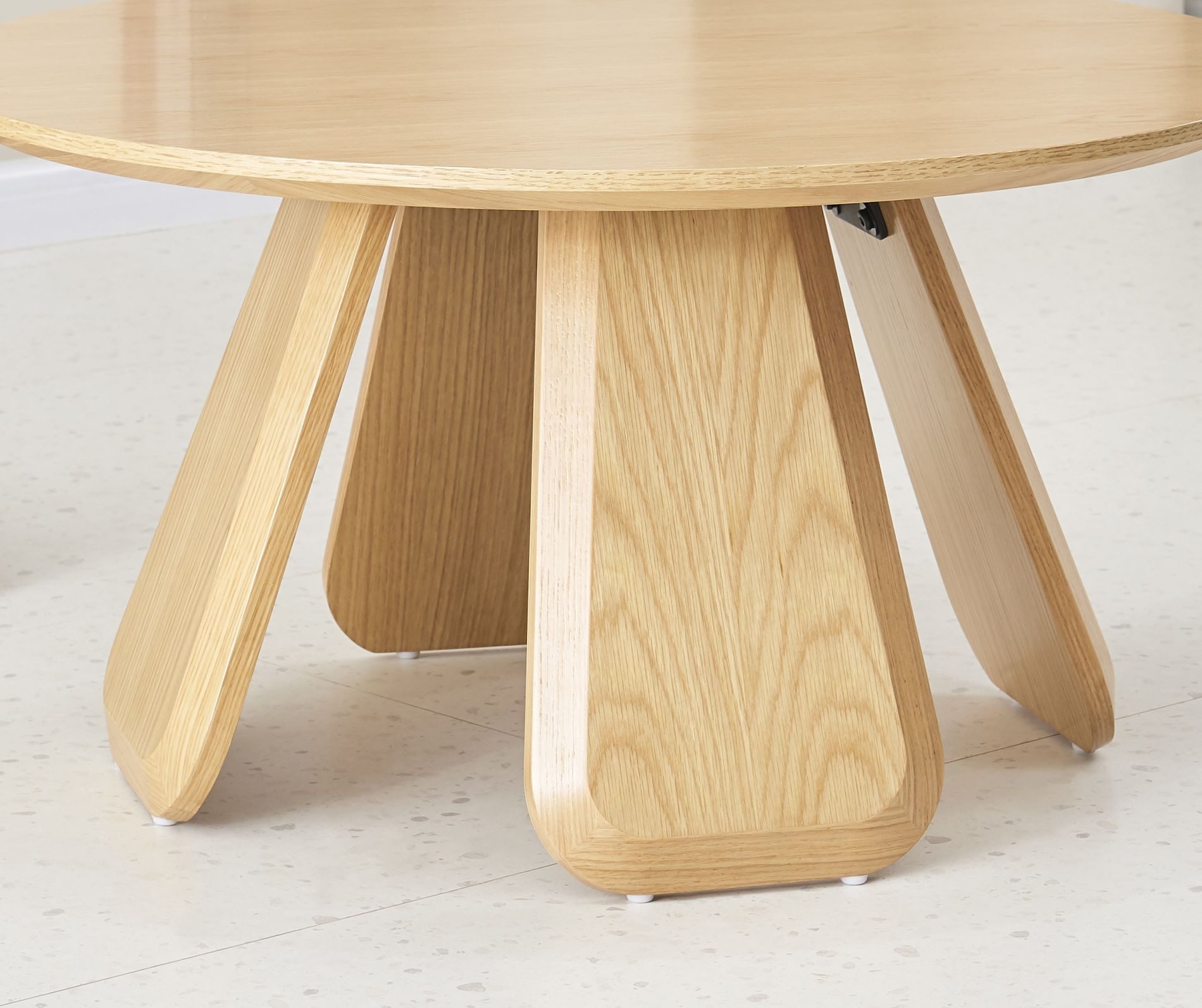 Selsey Couchtisch AFFITLY, Runder Couchtisch 80 cm, Eiche Natur Optik, MDF mit Echtholzfurnier