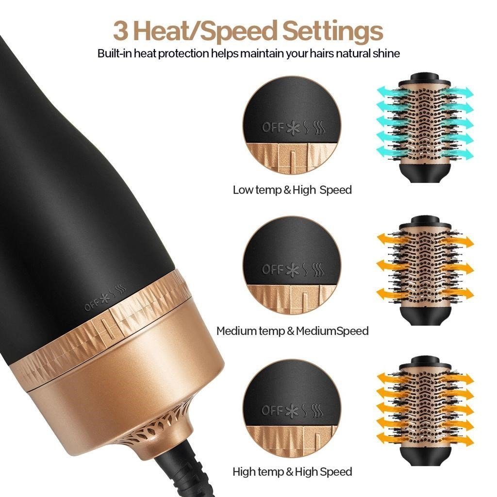 Lalano`S Cosmetics Haartrockner One Step Volumizer Hair Dryer Warmluftbürste 5 in 1 Hairstylist, 1200,00 W – Bild 5 von 5