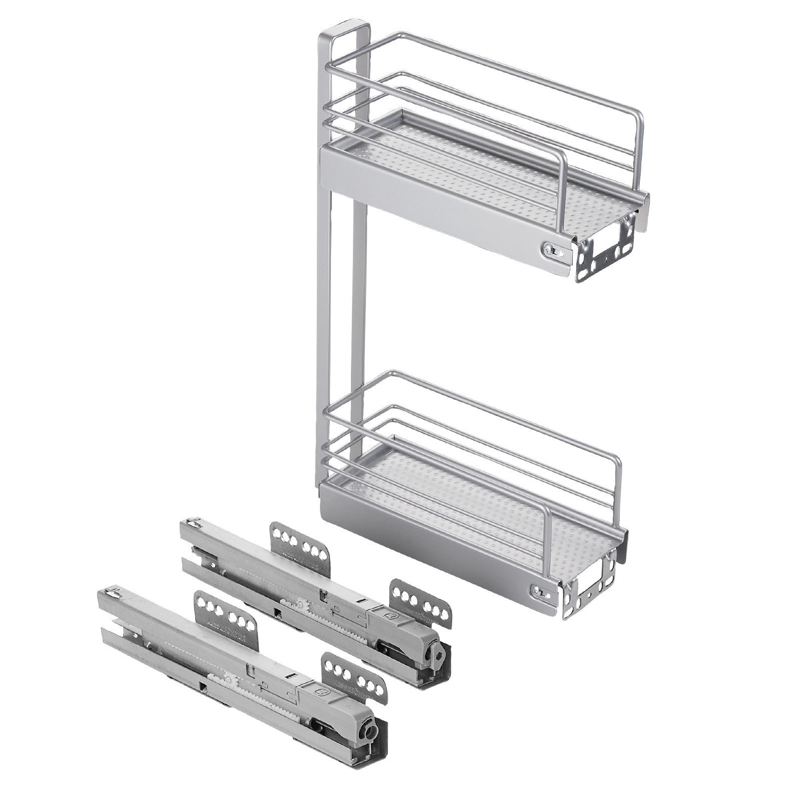Kesseböhmer Auszugsboden 15er Vollauszug Classic 90° 2-etagig mit SoftStopp, Schrankauszug Vollauszug für Bad-/ Hängeschrank
