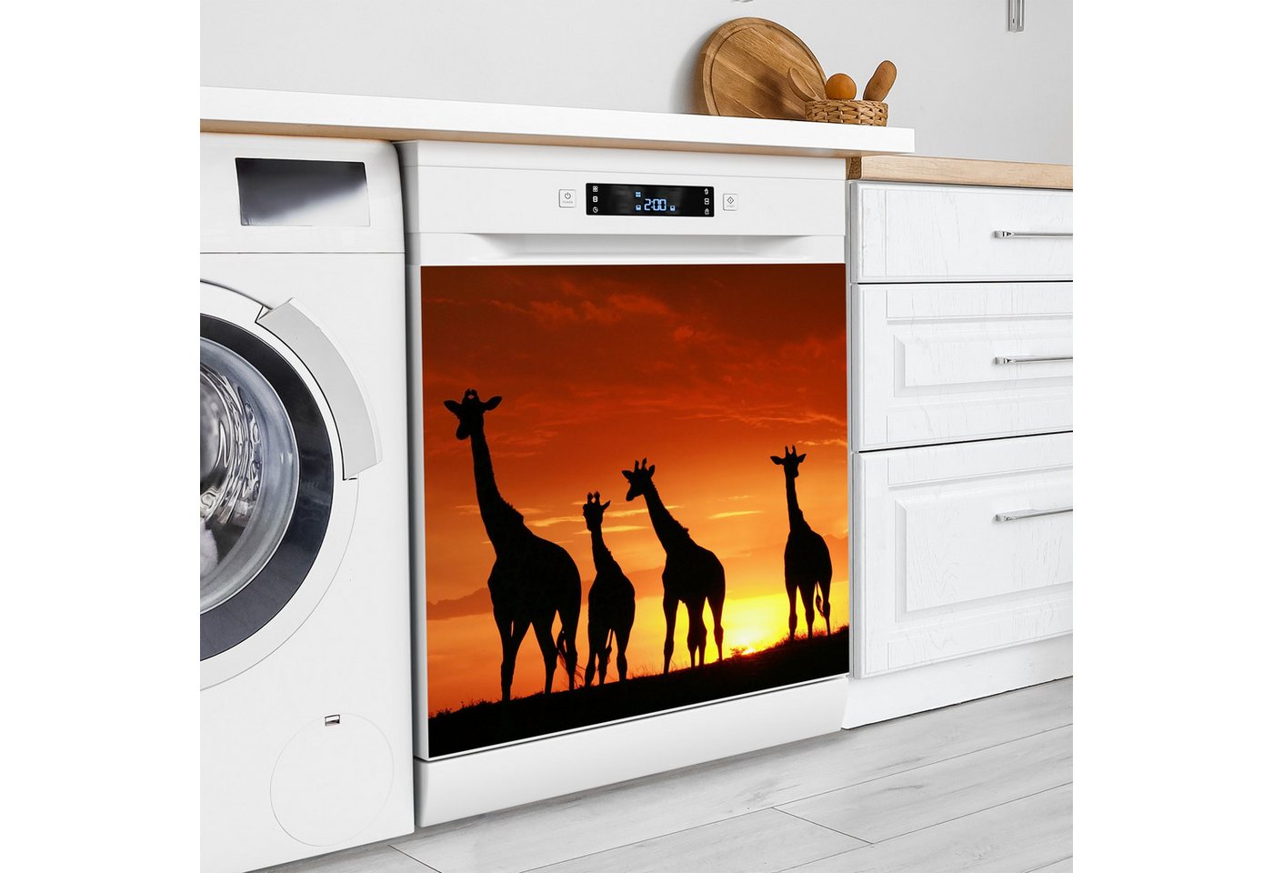 Thumbnail - DEQORI Magnetfolie 'Abend in der Savanne', Spülmaschine Magnetmatte magnetisch Magnetfolie Folie Schutz