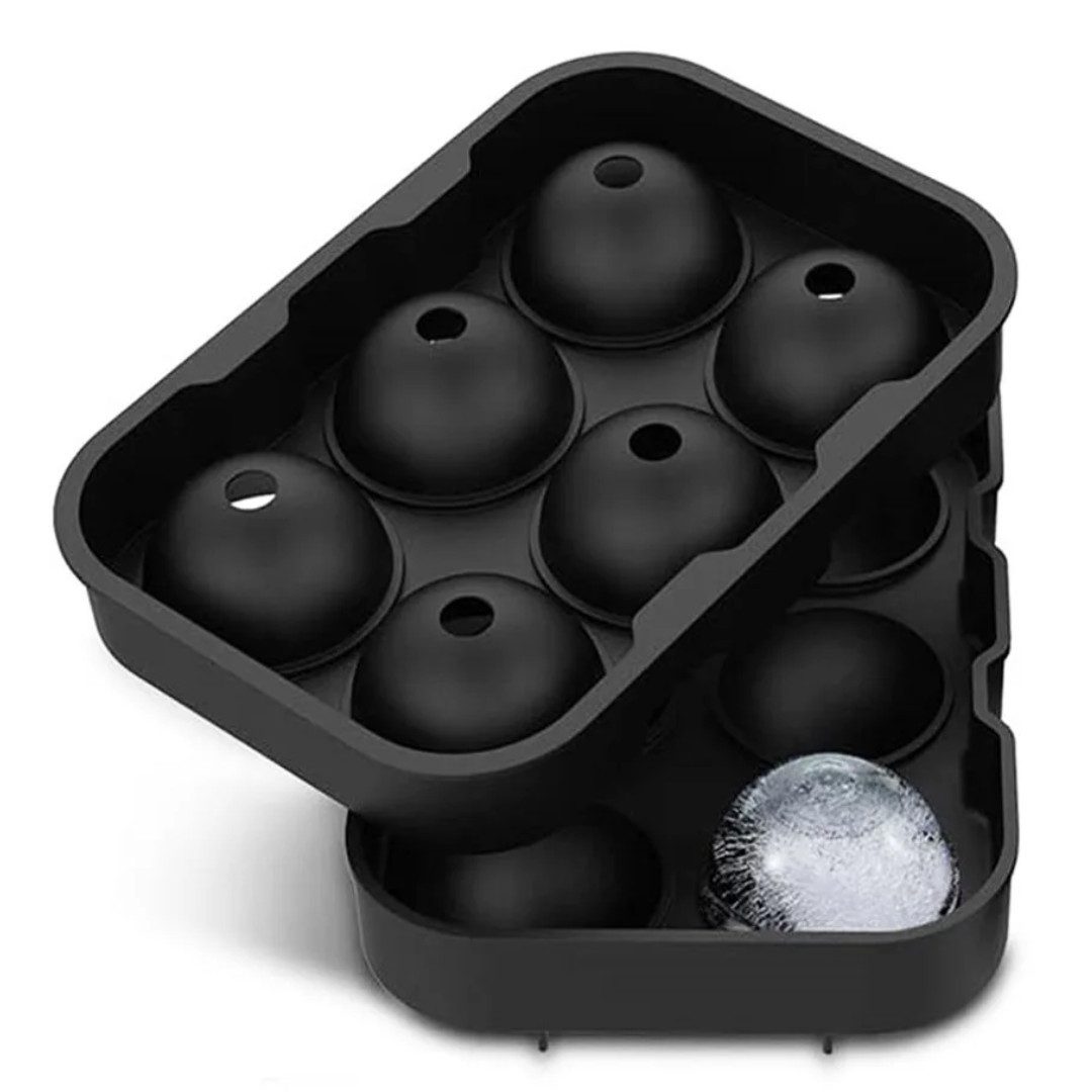 LIVINA HOME Eiswürfelform Silikon mit Trichter, bpa frei & leichtes herauslösen, Eckig, Kugel