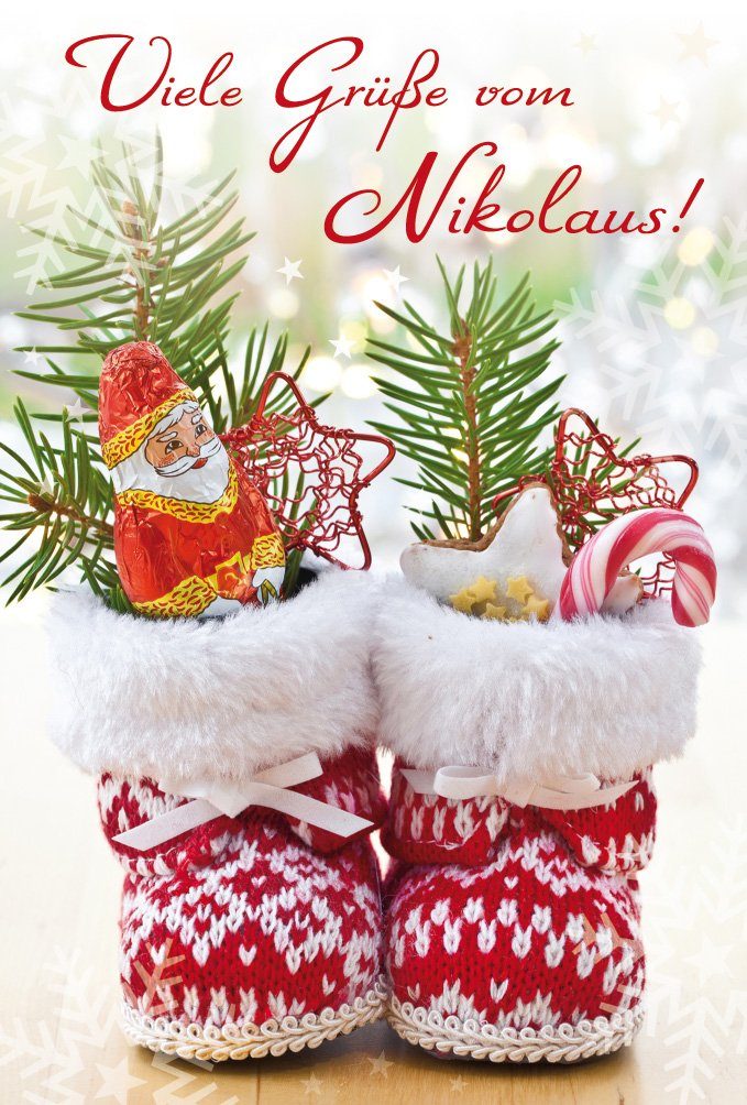 BSB Grußkarten Nikolaus Glückwunschkarte im Format 11,5 x 17 cm mit
