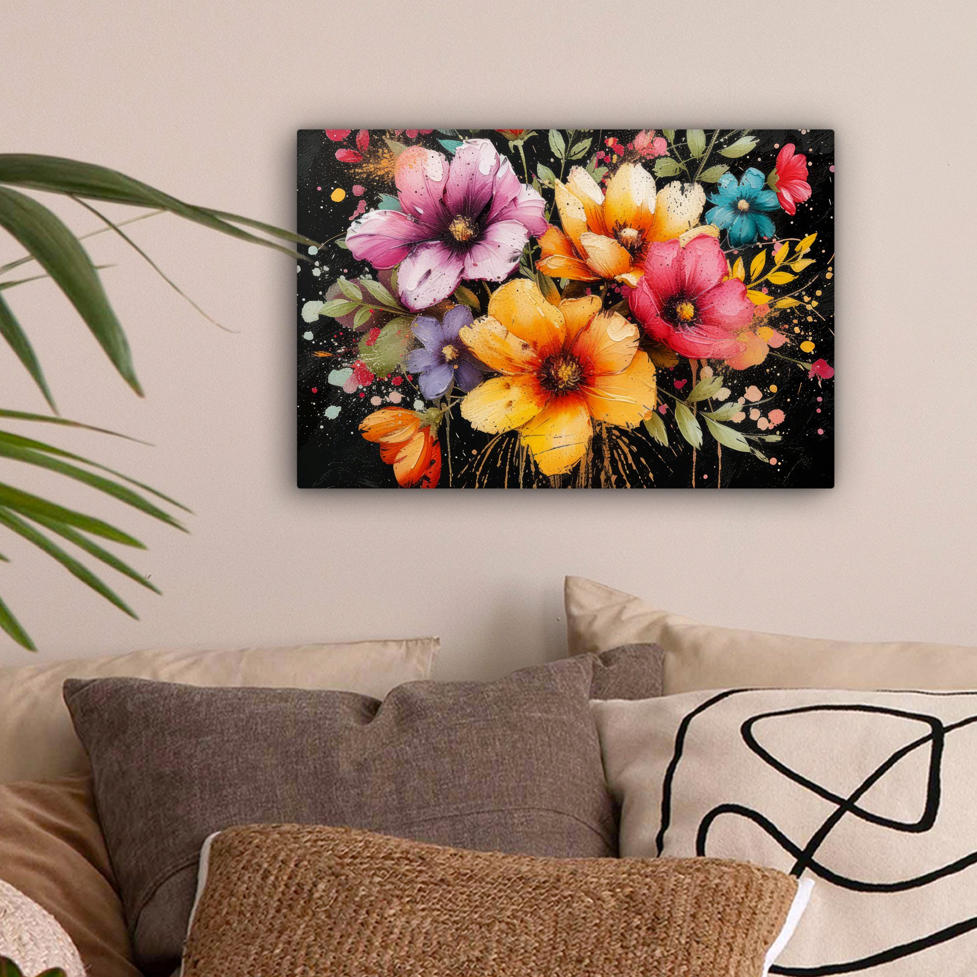 OneMillionCanvasses® Leinwandbild Blumen - Graffiti - günstig online kaufen