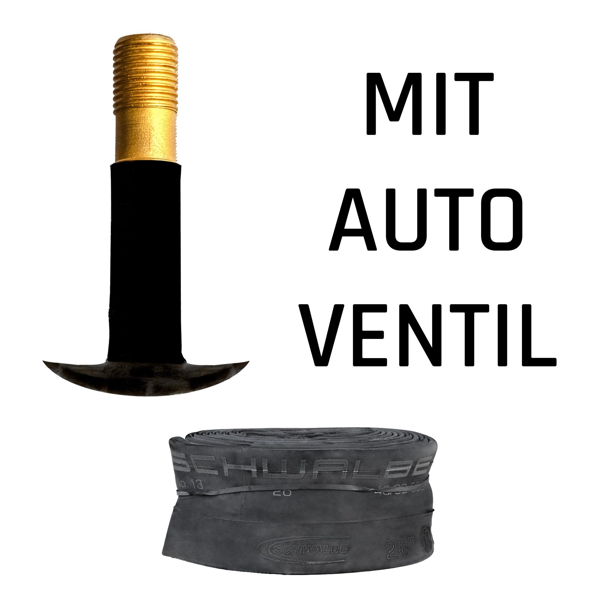 Schwalbe Fahrradschlauch Nr. 10, 24 Zoll, (Einzelpack, 1-St), Fahrradschlauch 12 - 29 Zoll Auto Schrader Französisches Ventil