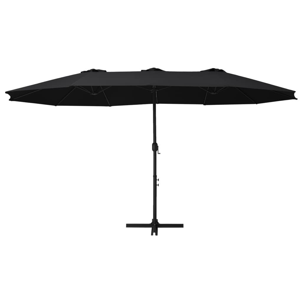 Thumbnail - furnicato Sonnenschirm mit Aluminium-Mast 460x270 cm Schwarz, LxB: 460x270 cm